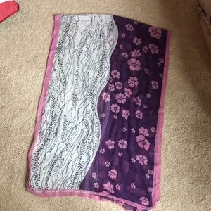 Purple, black and white scarf